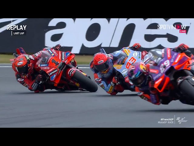 Momen Seru di Akhir Lap! Pecco vs Martin vs Marc Marquez [MotoGP Prancis] class=