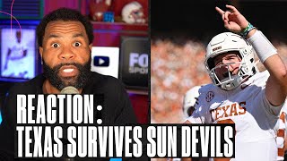 REACTION: Steve Sarkisian's Texas SURVIVES Cam Skattebo & Arizona State in WILD Peach Bowl