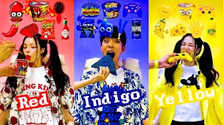 COLOR FOOD MUKBANG🔥 [Red🦑 • Indigo🥶 • Yellow🧀]