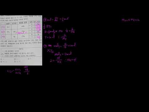 싸이쿨TV 화학1 실험식량과 성분원소의 <strong>질량</strong> 양적 관계 질문