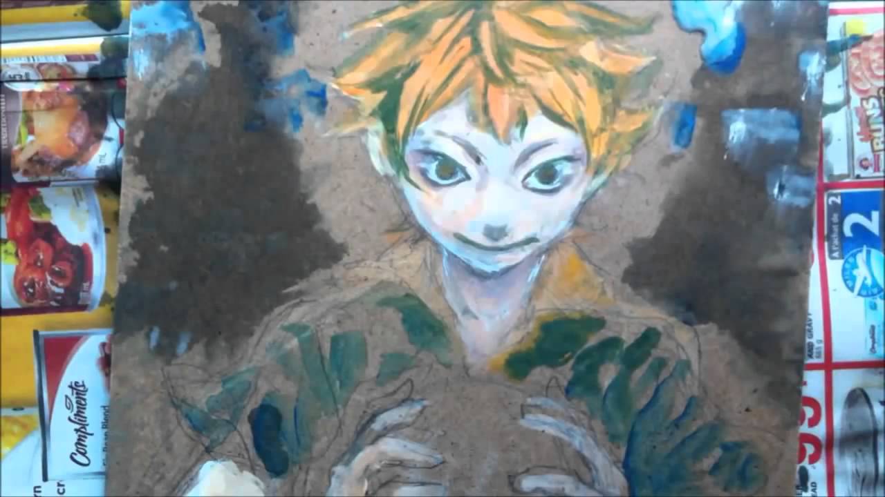 Anime Manga Acrylic Painting Haikyuu Hinata - YouTube