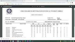 HOW TO CHECK RESULT ||2020-2021(NOV-DEC) CSVTU screenshot 1