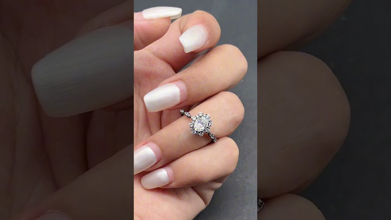 Gothic Black Gold Oval Moissanite Engagement Ring 