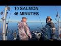 10 Salmon in 45 Minutes — Our Best Lake Superior Coho Morning Ever