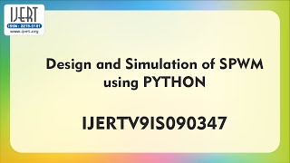 Design and Simulation of SPWM using PYTHON