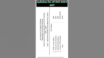 AP DSC Syllabus 2025/AP DSC paper-1 SGT syllabus 2024 #apdsc2024 #shortvideo