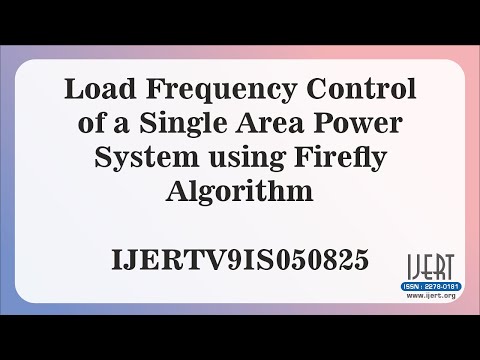 Load Frequency Control of a Single Area Power System using Firefly Algorithm