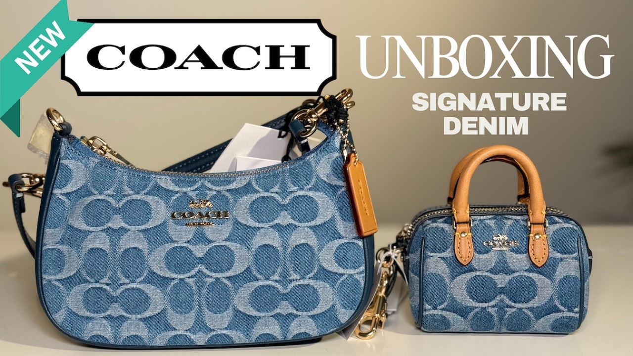 New Coach Denim Bag Unboxing | Mini Teri and Rowan Keychain