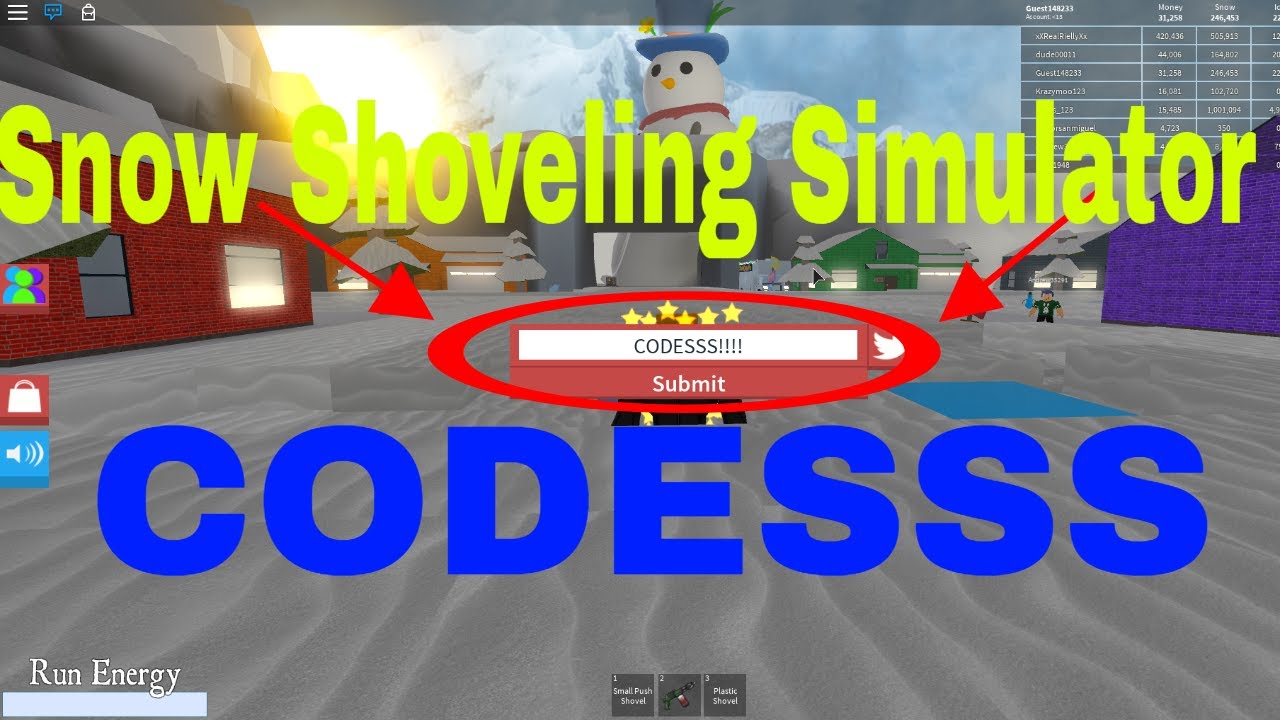 Codes Snow Shoveling Simulator YouTube