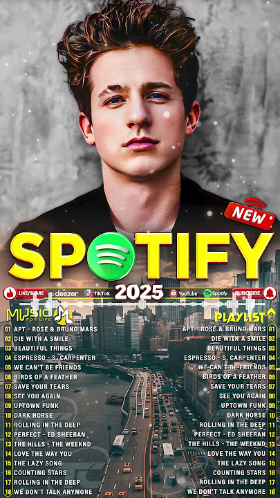 Charlie Puth, Bruno Mars, Taylor Swift, The Weeknd, Dua Lipa, Maroon 5, Rihanna - Pop Music 2025
