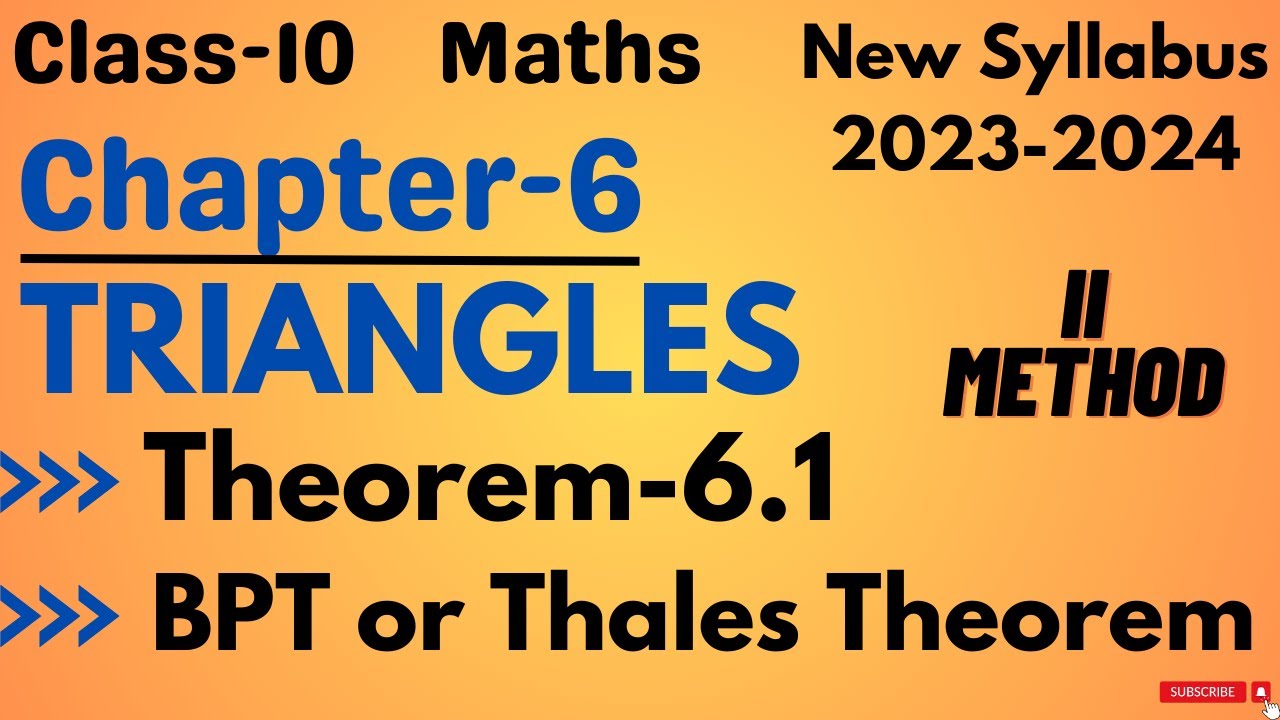 Basic Proportionality Theorem | Class 10 Maths | Ch-6 Triangles | NCERT ...