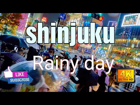 4K Tokyo Evening Walk Shinjuku October 2020 Rainy Day 新宿区 Japan Tokyo Shinjuku 