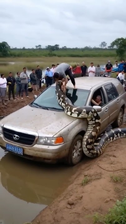 Man is fighting with giant python but everyone around just stands and ...