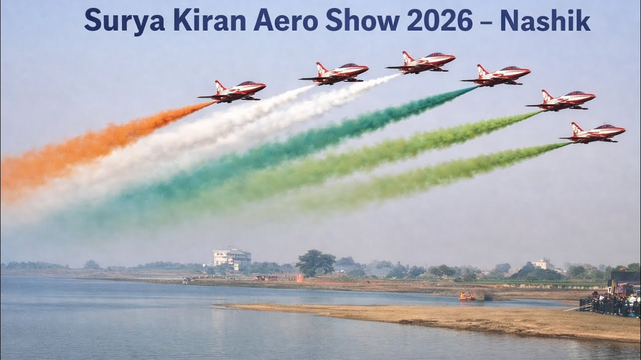 Surya Kiran aero show 2026 | सूर्य किरण एरोबेटिक टीम गंगापुर डैम के ऊपर आसमान में युद्धाभ्यास किया