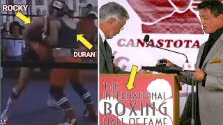 Epic Rare Must Watch Footage Roberto Duran Teaches Rocky Sylvester Stallone Hes Not Real Boxer