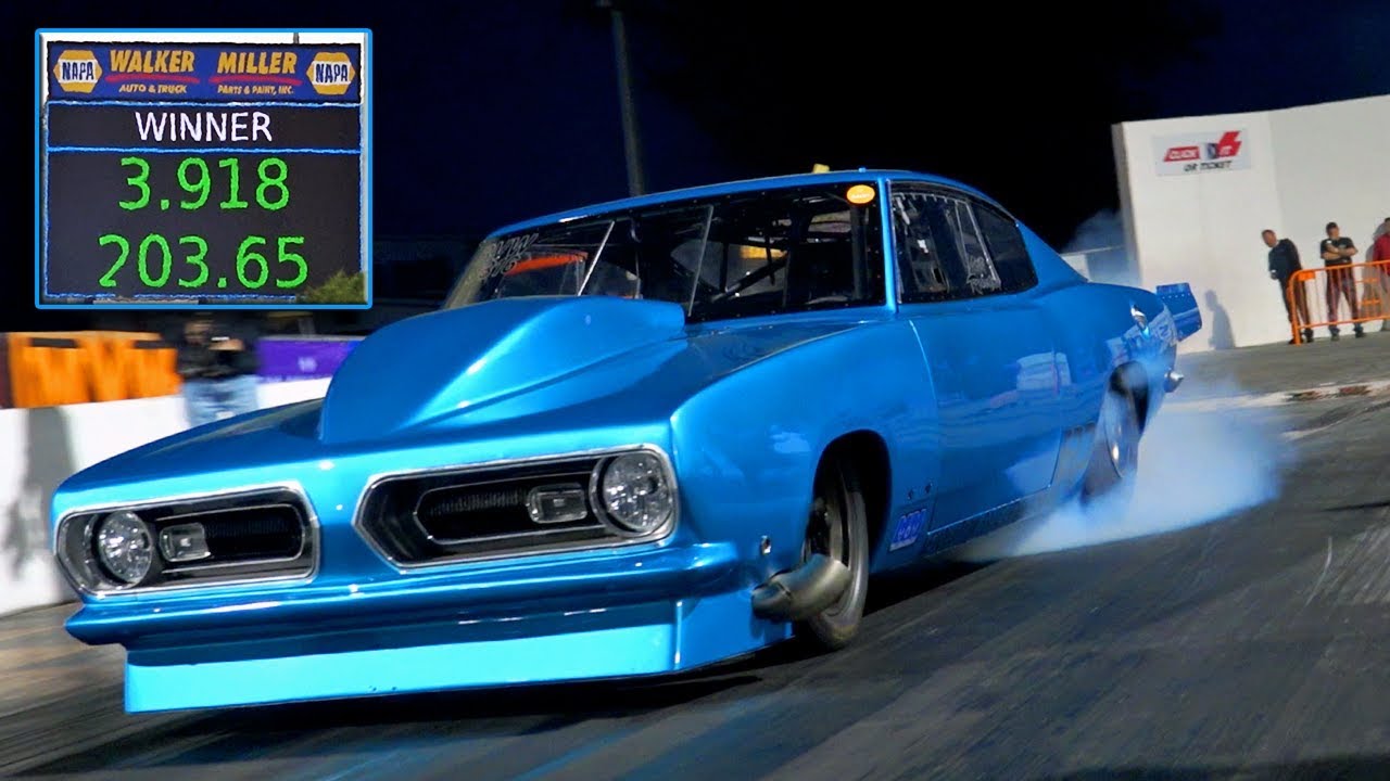 MARTY ROBERTSONS CUDA GOES 3.91 at 203MPH IN OUTLAW 10.5!