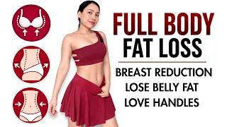 Easy standing moves to reduce breast size, lose belly fat, muffin top & love handles, no jumping