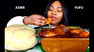 ASMR FUFU &amp; PALMNUT SOUP MUKBANG | Banga Soup | (Soft Eating Sounds | Eat Spicy with Tee