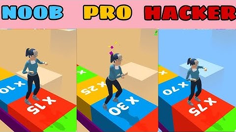 NOOB vs PRO vs HACKER in Skater Stacker  ❤️ All Levels Gameplay, NEW Games iOS, Android
