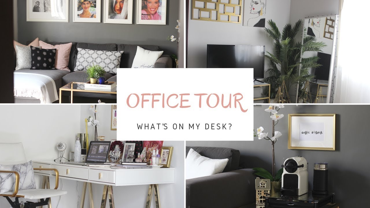 OFFICE TOUR/ WHAT'S ON MY DESK? |ThatRedLip جولة في مكتبي، ايش على المكتب، ركن القهوة