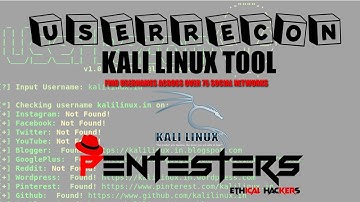 USERRECON I KALI LINUX I Find usernames across over 75 social networks