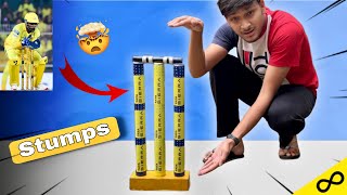 DIY small cricket stumps from cardboard 
