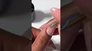 HOW TO: Blue nails with Gold Chrome gel paint madamglam bluenails goldnails nailtutorial