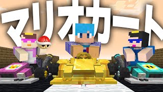 家族でマイクラの世界でマリオカート勝負だ！🚙【まいくら・マインクラフト】