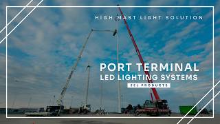 Port Terminal Lighting Project | 6×50m High-Mast LED Installation at BUSS Eemshaven