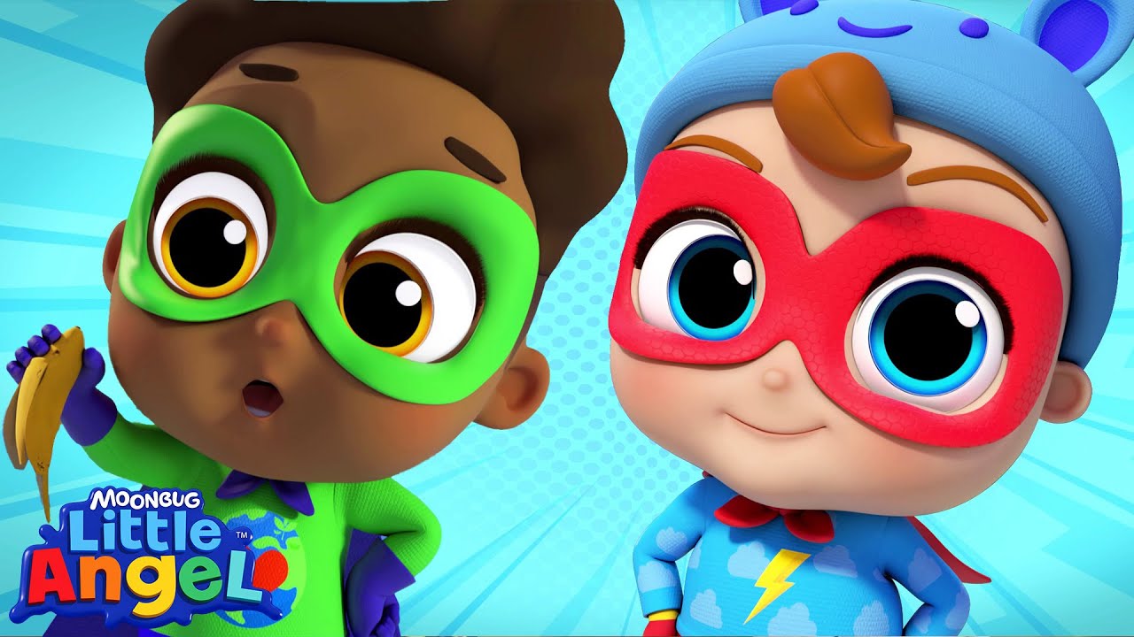 🦸 Super Heroes to the Rescue! | Little Angel Color Songs