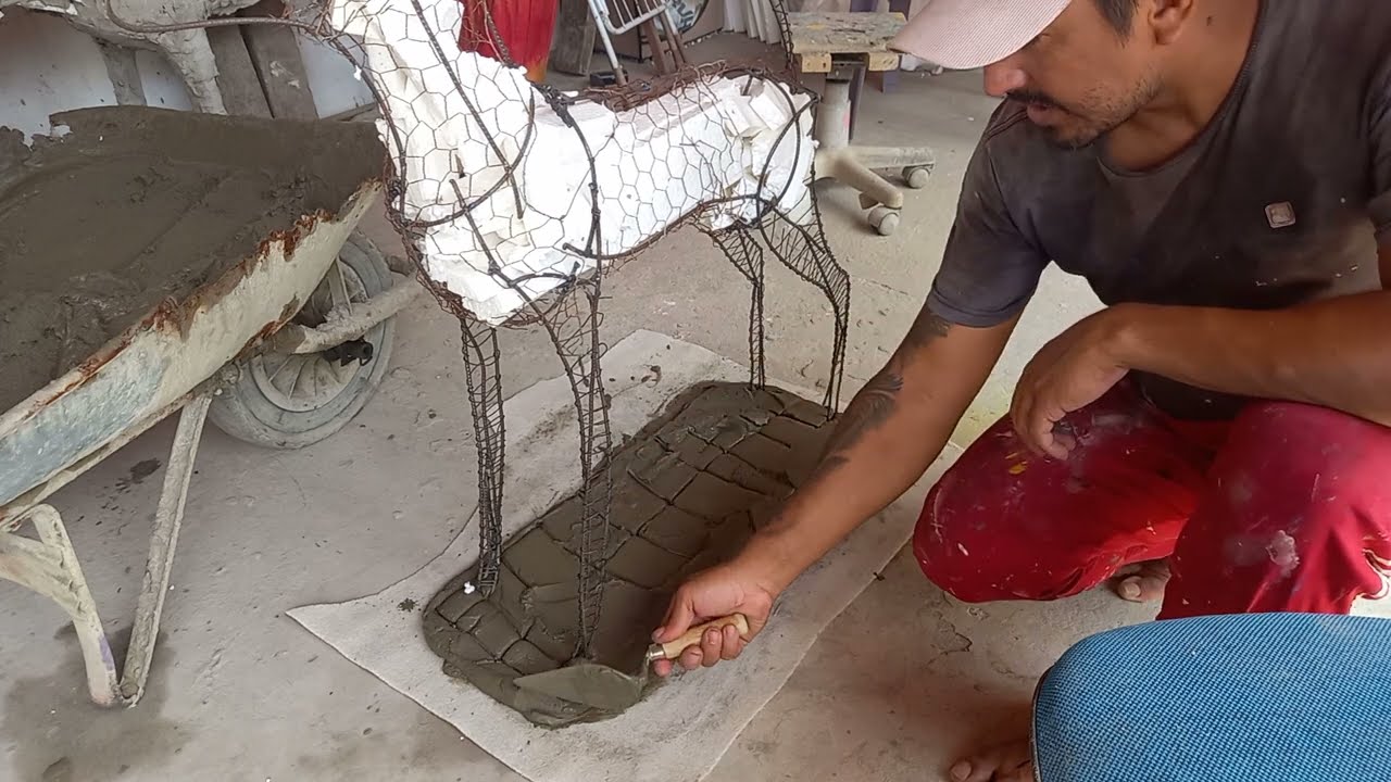 como fazer um cachorro vira -lata de cimento passo a passo  p1