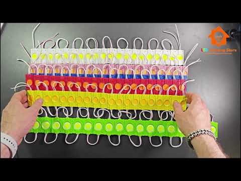 Світлодіодний модуль рожевий 2.4W 12V COB IP65, видео 1