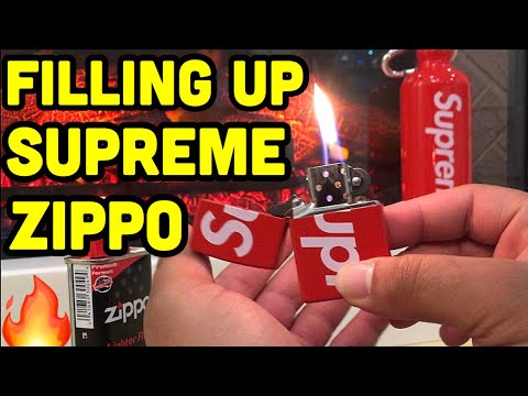 SUPREME ZIPPO FILL UP!! 🔥 HOW TO FILL A ZIPPO 🔥 + unboxing
