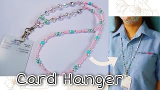 Beaded ID Card Hanger 2in1 | How to make Lanyard Neck Mask | Gantungan ID Card Swarovski