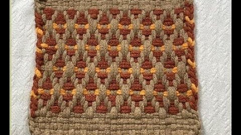 Potholder Diamond Trellis Lattice Split Loop Twill on Pro Weaving Loom