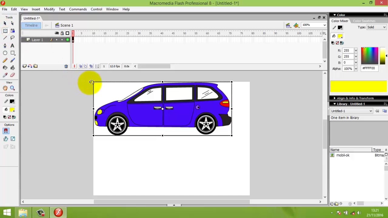 Tutorial membuat animasi  sederhana dengan makromedia flash 