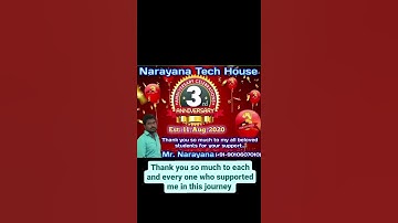 NTH - 3rd Anniversary || Narayana Tech House || Mr. Narayana || 9010607010