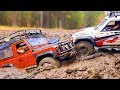 RC Cars Rescue Stuck in The MUD — Mitsubishi Pajero, Jeep Cherokee, Land Rover Defender 90