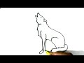 How to draw Wolf Howling- in easy steps for beginners