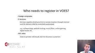 Introduction of the simplified VAT scheme (VOES) for B2C sales of e-services to Norway. screenshot 3