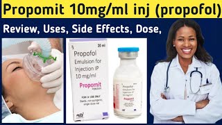 Propofol injection 10 mg/ ml - Review Propomit 10mg/ml - Propofol injection uses in hindi, Dose