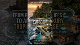 From raw ocean cliffs to an ultra-luxury tropical paradise   #timelapse #resovation #construction
