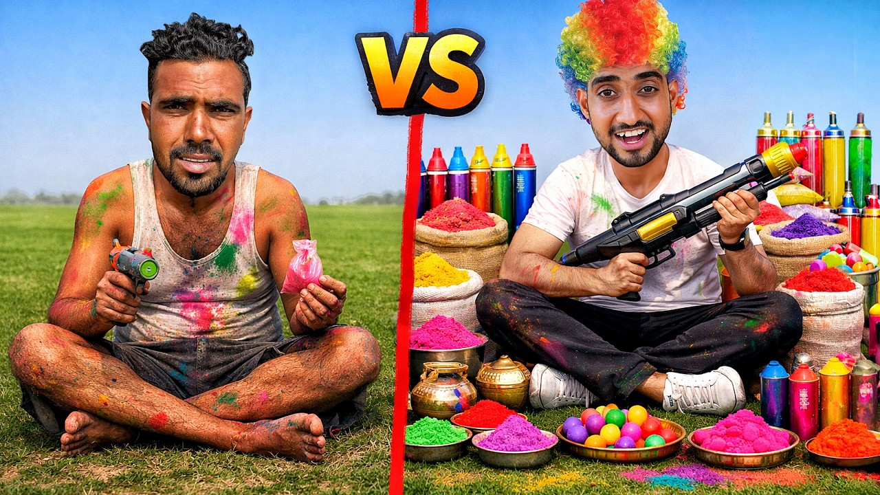 Poor vs Rich Holi Celebration Challenge