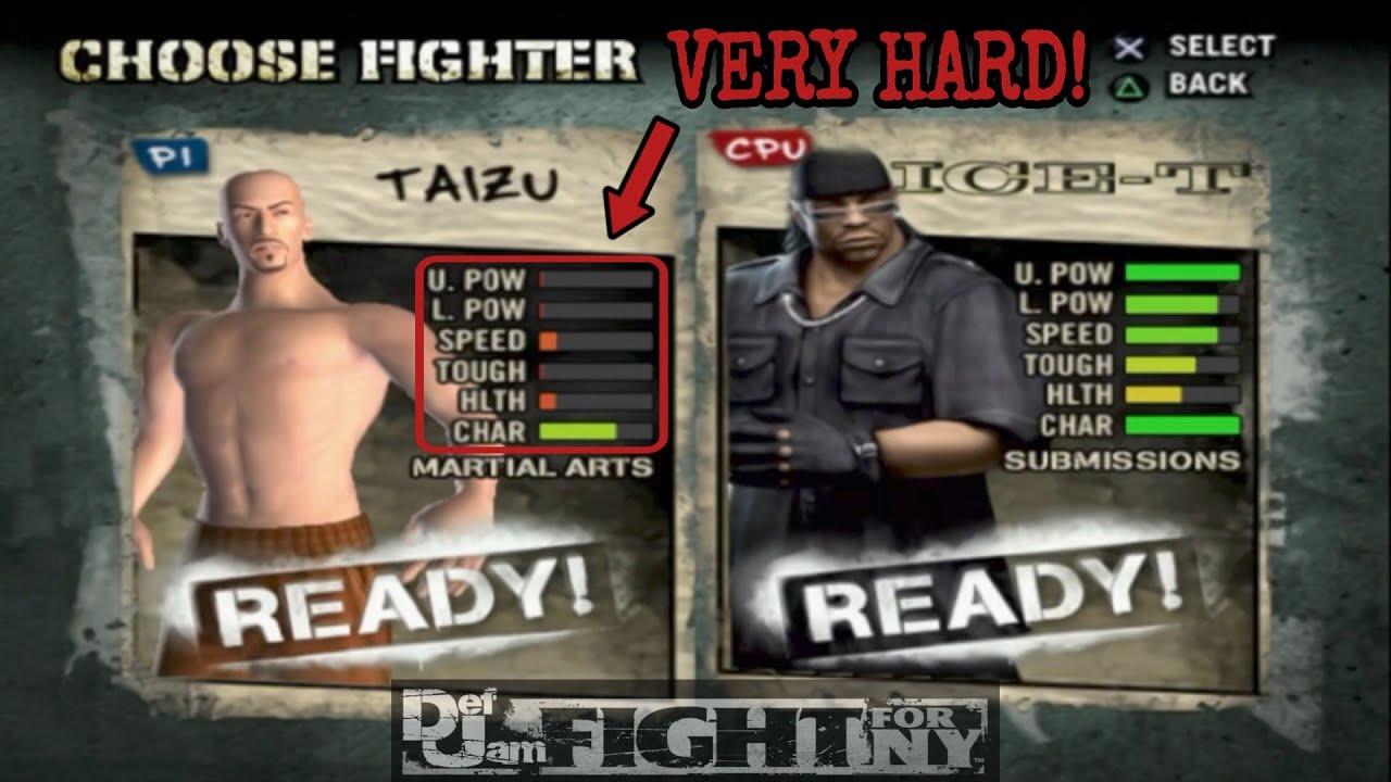 Def Jam Fight For NY | NO IMPROVEMENT | TAIZU vs ICE-T | 2 Matches | HARD! (PS3 1080p)