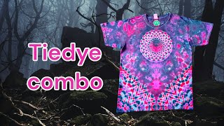 DIY Tiedye T-Shirt guide - Purple combo 🌈👕 #TiedyeDIY #MandalaMagic #ShortStyle