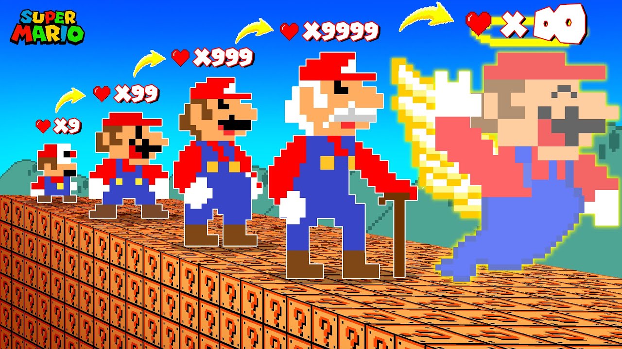 Super Mario Bros. But If Every Heart Makes Mario Upgrade from BABY to ...