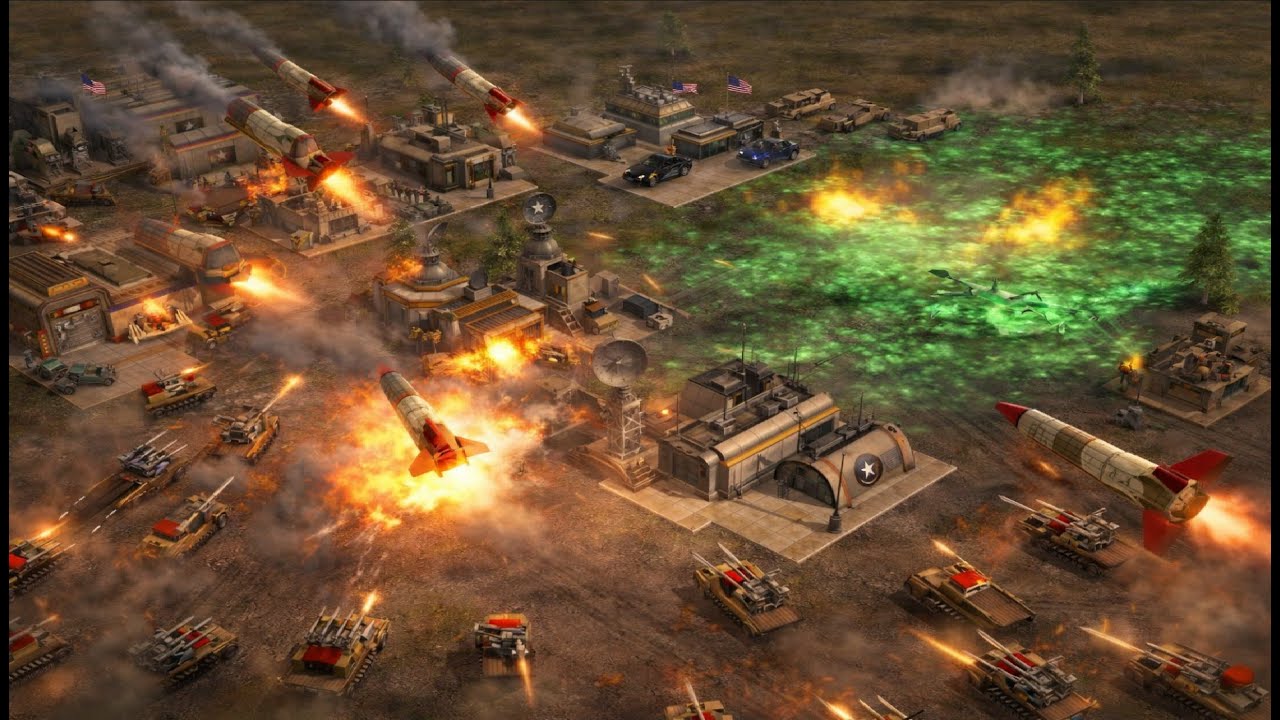 🔴 3 USA INSANE AI Failed in 13 minutes = Aggressive Tank Rush & Nuclear Destruction - C&C Generals