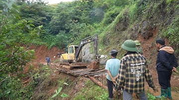 Cầu Cáng Dào ( T 110 )| Hồi hộp bắc cầu qua vách đá đưa máy xúc qua thành công