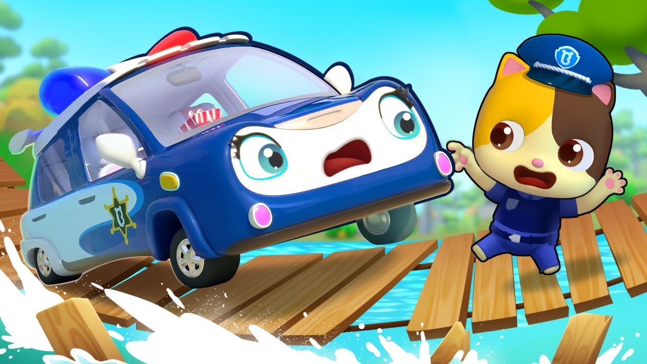 pandas merge Brave Police Car - Polly | Monster Truck, Fire Truck | Cars for Kids | Kids Songs | BabyBus