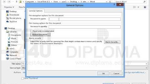 Set the number 1234 as a password to modify the document.
